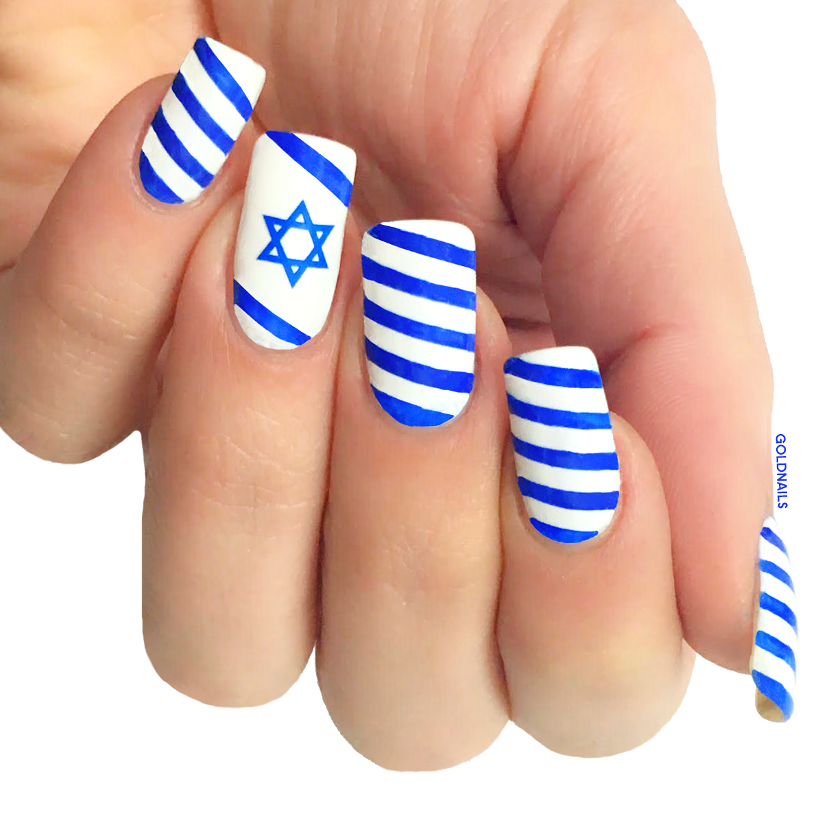 Ногти с греческим флагом